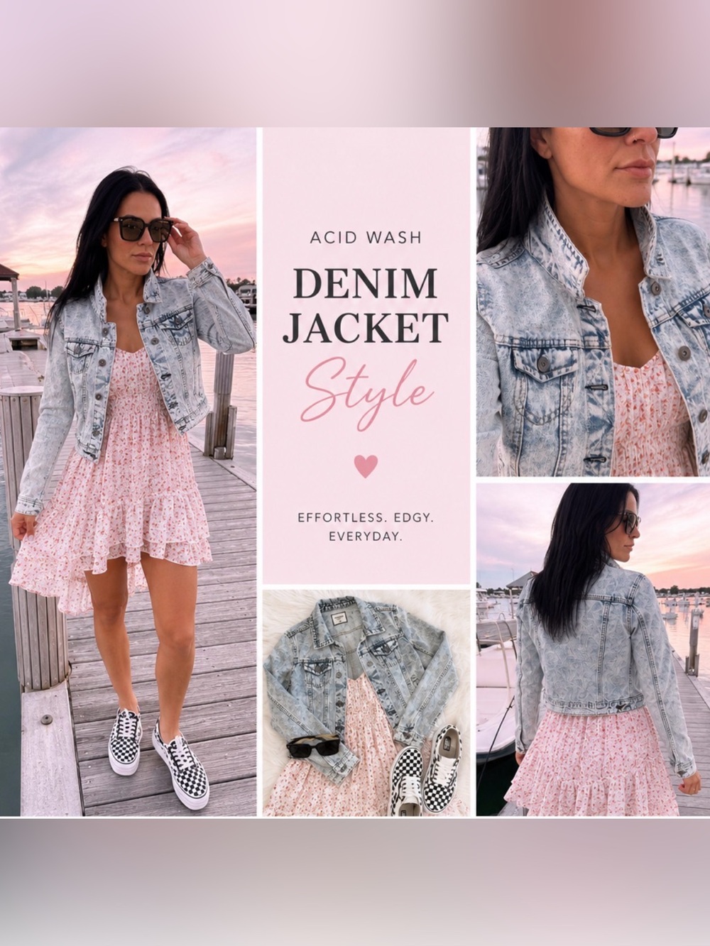 Highway Jeans - Acid Wash Light Blue Cropped Moto Denim Jacket - Women’s Medium
